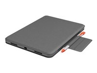 Logitech Folio Touch - Clavier et étui - avec trackpad - rétroéclairé - Apple Smart connector - QWERTY - Espagnol - gris oxford - pour Apple 10.9-inch iPad Air (4ème génération, 5ème génération)