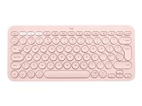 Logitech Clavier Bluetooth multi-appareils K380 - Clavier - sans fil - Bluetooth 3.0 - QWERTY - R.-U. - rose