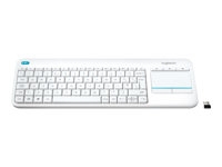 Clavier tactile sans fil Logitech K400 - Clavier - sans fil - 2.4 GHz - Espagnol - blanc