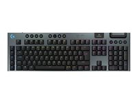 Logitech G915 X - Clavier - LIGHTSPEED - backlit - sans fil - 2.4 GHz, Bluetooth, USB - QWERTY - R.-U. - commutateur : GL Tactile - noir