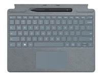 Microsoft Surface Pro Signature Keyboard - Clavier - avec pavé tactile, accéléromètre, plateau de rangement et de chargement du Surface Slim Pen 2 - QWERTZ - Suisse - bleu iceberg - avec Slim Pen 2 - pour Surface Pro 8, Pro X