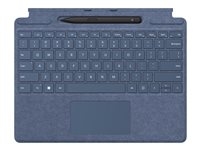 Microsoft Clavier Signature pour Surface Pro - Clavier - avec pavé tactile, accéléromètre, plateau de rangement et de chargement du Surface Slim Pen 2 - QWERTZ - Suisse - saphir - avec Slim Pen 2