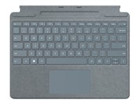 Microsoft Clavier Signature pour Surface Pro - Clavier - avec pavé tactile, accéléromètre, plateau de rangement et de chargement du Surface Slim Pen 2 - QWERTZ - Suisse - bleu iceberg - pour Surface Pro 8, Pro X