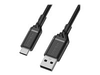 OtterBox Standard - Câble USB - USB-C (M) pour USB (M) - USB 2.0 - 3 A - 2 m - noir