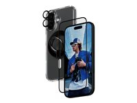 PanzerGlass - 4-in-1 Pack - achterzijde behuizing voor mobiele telefoon - ultra-brede pasvorm met EasyAligner - geschikt voor MagSafe - gerecycled plastic - met Schermbeschermer, Lensbeschermer en Magnetische Ringmontage - voor Apple iPhone 16