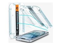 Spigen GLAS.tR EZ Fit - Protection d'écran pour téléphone portable - capteur protégé - verre - transparent - pour Apple iPhone 15 Plus