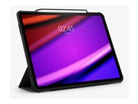 Spigen Rugged Armor Pro - Flip cover for tablet - rugged - carbon fibre, polyurethane leather - black - for Apple 13-inch iPad Air (M2, M3)