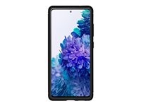 Spigen Rugged Armor - Back cover for mobile phone - flexible thermoplastic polyurethane (TPU) - matte black with carbon fibre detailing and glossy accents - for Samsung Galaxy S20 FE, S20 FE 5G