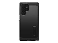 Spigen Tough Armor - Coque de protection pour téléphone portable - polycarbonate, mousse à impact, polyuréthane thermoplastique souple (TPU) - noir - pour Samsung Galaxy S22 Ultra