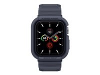 Spigen Rugged Armor Pro - Beschermende bedekking voor smart watch - robuust - koolstofvezel, thermoplastic polyurethaan (TPU) - houtskoolgrijs - voor Apple Watch (44 mm)