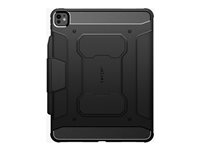 Spigen Rugged Armor Pro - Flip cover for tablet - rugged - polyurethane leather - black - for Apple 12.9-inch iPad Pro