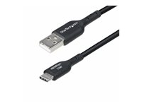 StarTech 2m (6.6ft) USB-A to USB-C Charging Cable, Charger Cord, M/M - USB cable - USB (M) to USB-C (M) - USB 2.0 - 3 A - 2 m - halogen-free, passive, charge and sync, USB Fast Charge (15W) - black