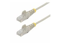 StarTech.com 5m Gray Slim CAT6 Ethernet Cable, Snagless, 28AWG, LSZH - Cordon de raccordement - RJ-45 (M) pour RJ-45 (M) - 5 m - 3.6 mm - UTP - CAT 5/5e/6 - IEEE 802.3bt - sans halogène, sans crochet - gris