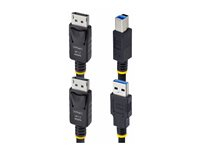 StarTech.com 6ft (1.8m) DisplayPort and USB 5Gbps KVM Cable - Câble clavier / vidéo / souris (KVM) - USB type A, DisplayPort (M) pour USB Type B, DisplayPort (M) - 1.8 m - support pour 4K60Hz, prise en charge de HDR10 - noir