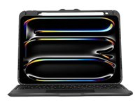 Targus Versavu - Clavier et étui - rétroéclairé - sans fil - Bluetooth 5.0 - QWERTY - Espagnol - noir