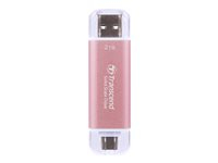 Transcend ESD310P - SSD - 2 To - externe (portable) - USB 3.2 Gen 2x1 (USB-C connecteur) - rose