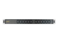 Geist Basic Standard EGVHVRN122-104C13UK-V - Unité de distribution secteur (rack-montable) - CA 230 V - 2.9 kW - entrée : BS 1363 - connecteurs de sortie : 12 (12 x IEC 60320 C13) - 3 m cordon - revêtement noir poudré
