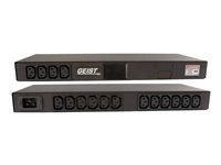 Geist Basic rPDU GBREN162-0020/16 - Unité de distribution secteur (rack-montable) - CA 230 V - 3.6 kW - entrée : IEC 60320 C20 - connecteurs de sortie : 16 (10 x IEC 60320 C13) - 1U - 19" - revêtement noir poudré