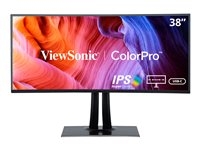 ViewSonic ColorPro VP3881a - Écran LED avec commutateur KVM - incurvé - 1 ports - 38" (37.5" visualisable) - 3840 x 1600 WQHD+ @ 60 Hz - IPS - 300 cd/m² - 1000:1 - HDR10 - 5 ms - 2xHDMI, DisplayPort, USB-C - haut-parleurs