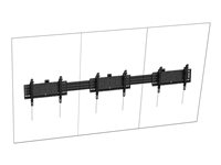 Vision - Kit de montage (support mural, base de montage sur rail) - lourdement sollicité - pour 3 écrans LCD - portrait - acier, aluminium - noir - Taille d'écran : 65"-75"