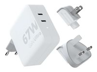 xtorm XVC2067 - Adaptateur secteur - câble, GaN - CA 100-240 V - 67 Watt - connecteurs de sortie : 2
