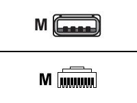 Zebra - Câble USB - USB (M) pour RJ-45 (10 broches) (M) - 2 m - moulé - pour Symbol LI3608; Digital Scanner DS3608; Zebra DS3608, DS3678, LI3608, LI3678