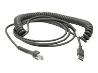 Zebra - USB- / netwerkkabel - USB (M) naar RJ-45 (M) - 4.6 m - opgerold - voor Symbol LS2208, LS3408-ER; Zebra VC80X