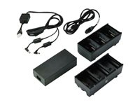 Zebra 3-Slot Battery Charger Connected via Y Cable - Battery charger - output connectors: 3 - United Kingdom (pack of 2) - for QLn 220, 220 Healthcare, 320, 420; ZQ500 Series ZQ510, ZQ520; ZQ600 Series ZQ610, ZQ620