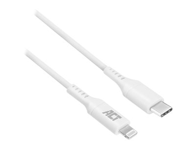 ACT - Câble Lightning - 24 pin USB-C mâle pour Lightning mâle - 1 m - blanc - Prise en charge de Power Delivery
