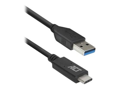 ACT - Câble USB - USB type A (M) pour 24 pin USB-C (M) - USB 3.2 Gen 1 - 20 V - 3 A - 2 m - noir