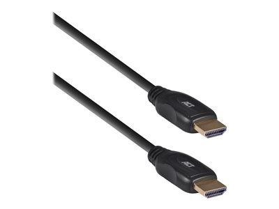 ACT - High speed - câble HDMI avec Ethernet - HDMI mâle pour HDMI mâle - 1.5 m - triple blindage - noir - moulé, support pour 4K60Hz (3840 x 2160)