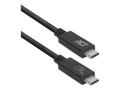 ACT - Câble USB - 24 pin USB-C (M) pour 24 pin USB-C (M) - USB4 - 48 V - 5 A - 1 m - jusqu'à 240 W de puissance - noir