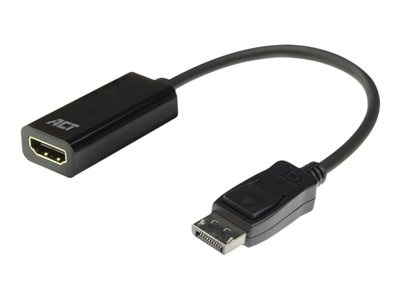 ACT - Câble adaptateur - DisplayPort mâle pour HDMI femelle - 15 cm - noir - support 4K30Hz (3840 x 2160)