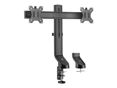 ACT - Kit de montage (attache-support, passe-fil de bureau, pied) - bras doubles réglables - pour 2 écrans LCD / plasma - aluminium, plastique, acier - Taille d'écran : 10"-27" - montrable sur bureau
