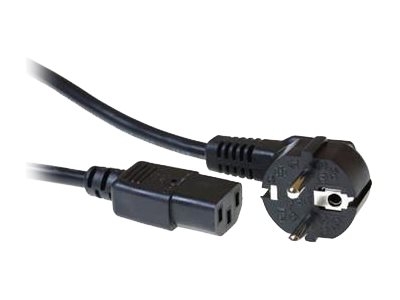 ACT - Câble d'alimentation - power CEE 7/7 (M) incliné pour power IEC 60320 C13 - 250 V - 10 A - 3 m - noir, RAL 9011