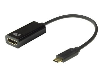 ACT - High Speed - adaptateur vidéo - 24 pin USB-C mâle pour HDMI femelle - 15 cm - blindé - noir - support 4K60Hz (4096 x 2160)