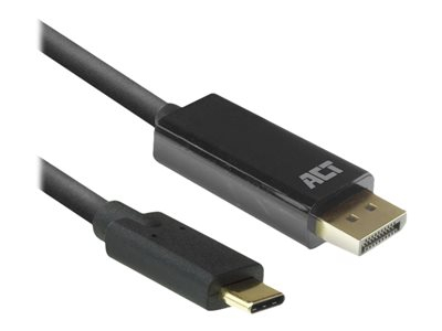 ACT - Câble adaptateur - 24 pin USB-C (M) pour DisplayPort (M) - USB 3.2 Gen 1 / DisplayPort 1.2 - 2 m - support 4K60Hz (4096 x 2160) - noir