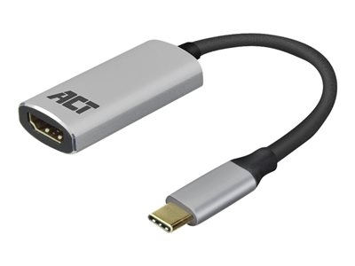ACT - Adaptateur vidéo - 24 pin USB-C mâle pour HDMI femelle - 15 cm - gris - support 4K60Hz (4096 x 2160)
