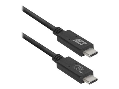 ACT - Câble USB - USB-C (M) pour USB-C (M) - USB4 / Thunderbolt 3 / Thunderbolt 4 - 48 V - 5 A - 80 cm - support 8K60Hz (7680 x 4320), support de guirlande Pâquerettes, gamme de puissance étendue (EPR) - noir