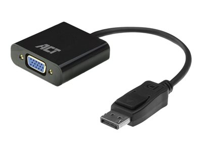ACT - Câble adaptateur - DisplayPort (M) pour HD-15 (VGA) (F) - DisplayPort 1.1 - 15 cm - support 1080 p 60 Hz - noir