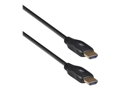 ACT - High speed - câble HDMI - HDMI mâle pour HDMI mâle - 1.5 m - blindé - noir - moulé, support pour 4K60Hz (3840 x 2160)