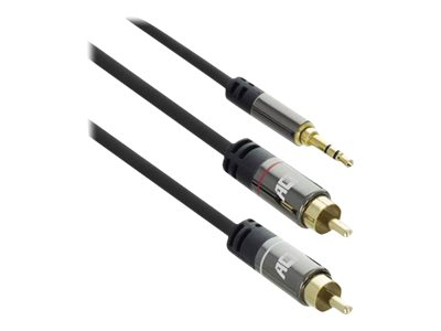 ACT - Câble audio - mini-phone stereo 3.5 mm mâle pour RCA mâle - 5 m - blindé - noir