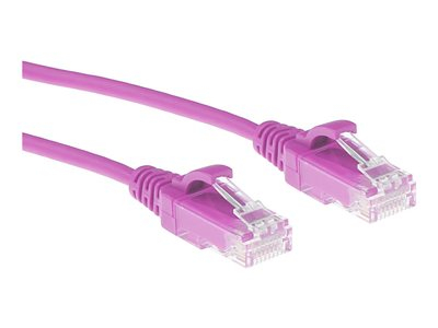 ACT Slimline - Verbindingskabel - RJ-45 (M) naar RJ-45 (M) - 1.5 m - U/UTP, niet afgeschermd - CAT 6 - afgeschermd, halogeenvrij, gevormd, zonder haken - roze, RAL 4003