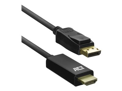 ACT - Câble adaptateur - DisplayPort mâle pour HDMI mâle - 1.8 m - noir - support 4K30Hz (3840 x 2160)