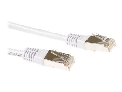 ACT - Cordon de raccordement - RJ-45 (M) pour RJ-45 (M) - 1 m - SFTP, PiMF - CAT 6a - moulé, sans crochet - blanc, RAL 9016