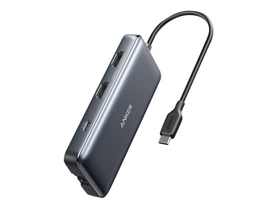 Anker PowerExpand 8-in-1 USB-C PD Media Hub - Station d'accueil - USB-C - 2 x HDMI - 1GbE