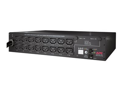 PDU en rack commuté APC AP7911B - Unité de distribution d'alimentation (rack-montable) - CA 208 V - Ethernet 10/100 - entrée : NEMA L6-30 - connecteurs de sortie : 16 (power IEC 60320 C13) - 2U - 3.65 m cordon - noir - pour P/N: SMTL2K2RM2UCL, SMTL2K2RM2UCLNC, SMTL3KRM2UCL, SMTL3KRM2UCLNC, SRTL8KRM4UT
