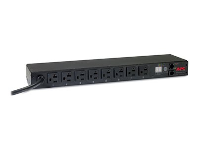 PDU en rack avec compteur APC AP7801B - Unité de distribution secteur (rack-montable) - CA 120 V - 1.9 kW - entrée : NEMA L5-20 - connecteurs de sortie : 8 (NEMA 5-20) - 1U - 3.65 m cordon - pour P/N: SCL500RM1U, SMTL2K2RM2UCL, SMTL2K2RM2UCLNC, SMTL3KRM2UCL, SMTL3KRM2UCLNC