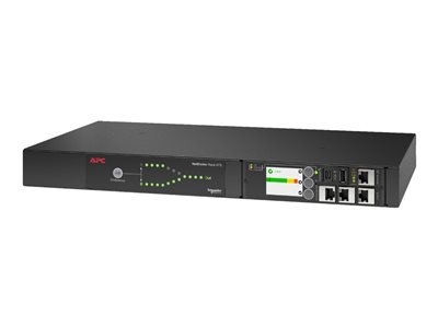 APC Netshelter Rack Automatic Transfer Switch AP4450A - Commutateur redondant (rack-montable) - CA 100/120 V - 1440 VA - monophasé - Ethernet 10/100/1000, USB - connecteurs de sortie : 10 - 1U - 2.43 m cordon - noir - pour P/N: AR4012A, AR4017A, AR4032A, AR4038LA