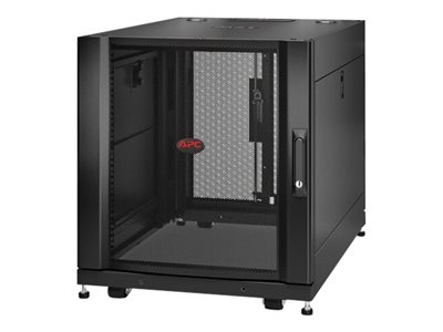 APC NetShelter SX - Rack armoire - noir - 12U - 19" - Conformité TAA - pour P/N: SMTL1500RM3UC, SMTL1500RMI3UC, SRT2200RMXLAUS, SRTL3KRM1UC, SRTL3KRM1UNC